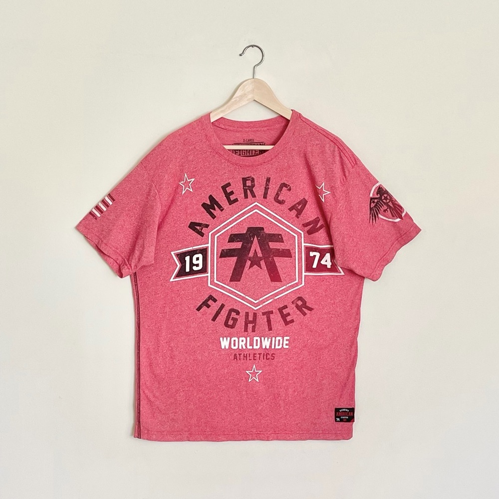 American Fighter Affliction MMA Athletics Graphic Red Heather T-Shirt Men’s XL